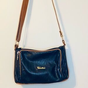 Valentina Black and Brown Shoulder Bag